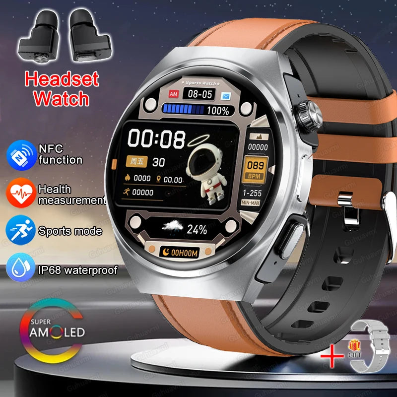 GUHUAVMI 2-in-1 Smartwatch with Wireless Earbuds – Bluetooth 5.3 Sports Watch with Heart Rate, SpO₂ & Sleep Monitor