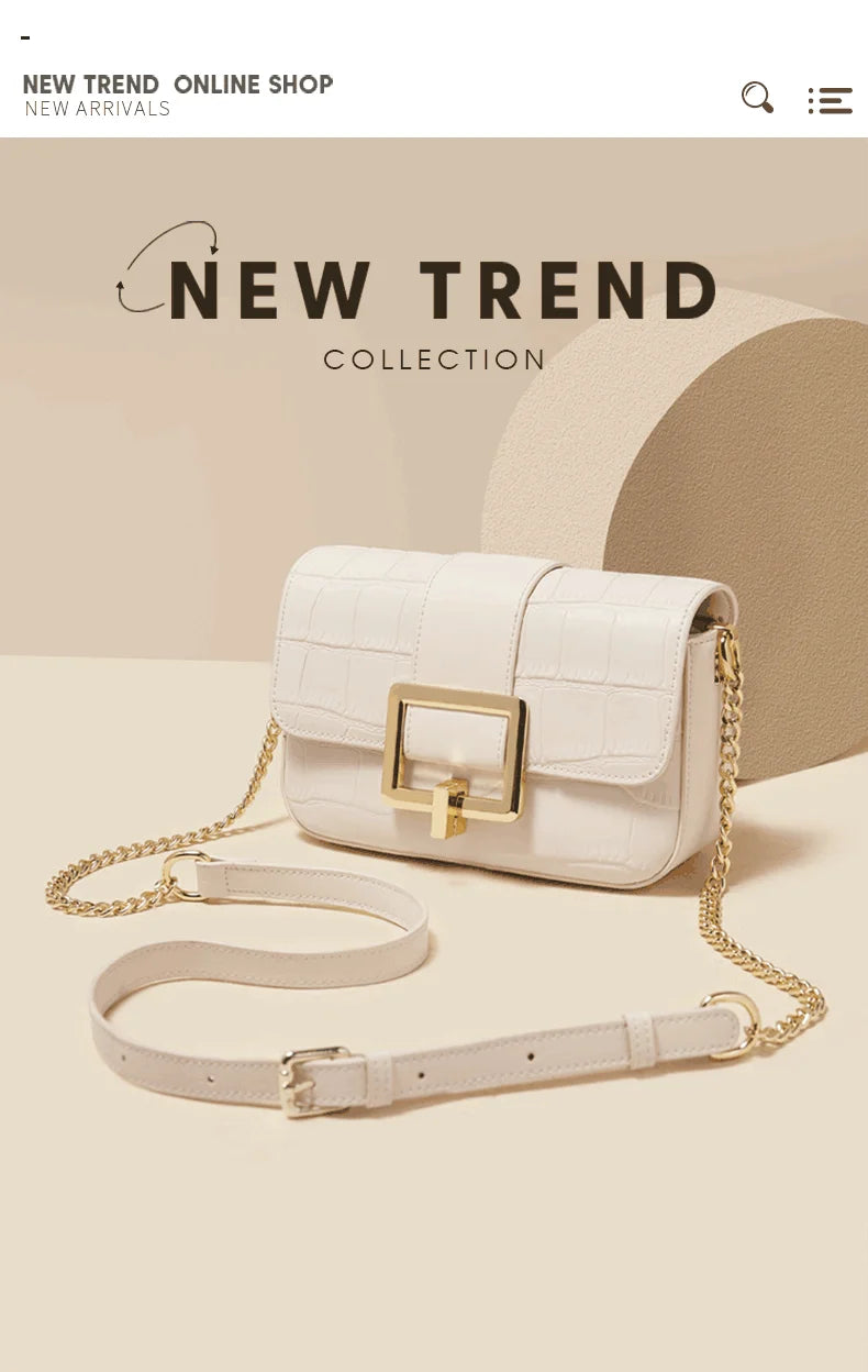 Elegant Split Leather Crossbody – Fashion Shoulder Bag for Modern Women