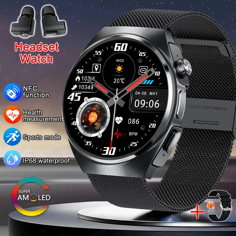 GUHUAVMI 2-in-1 Smartwatch with Wireless Earbuds – Bluetooth 5.3 Sports Watch with Heart Rate, SpO₂ & Sleep Monitor