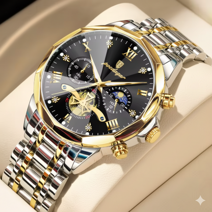Luxury Men’s Watch – Waterproof Luminous Chronograph, Stainless Steel Quartz Wristwatch