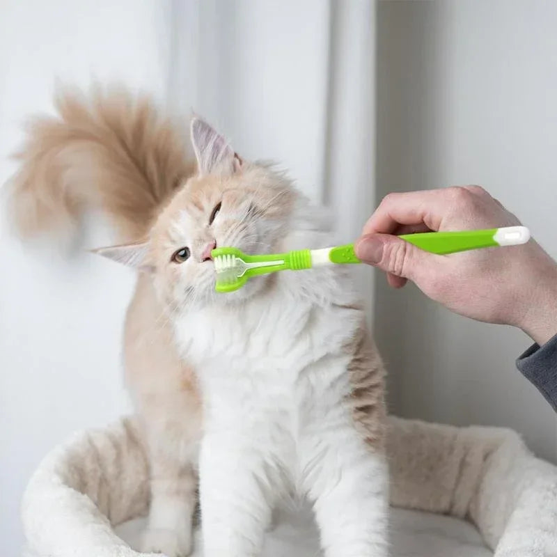 3-Sided Pet Toothbrush for Dogs and Cats – Deep Cleaning Dental Care