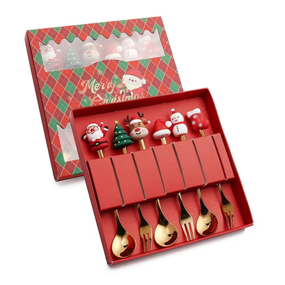 Celebrate Every Sip – Christmas Tea & Coffee Spoons with Charming Pendants + Gift Box Lynoza