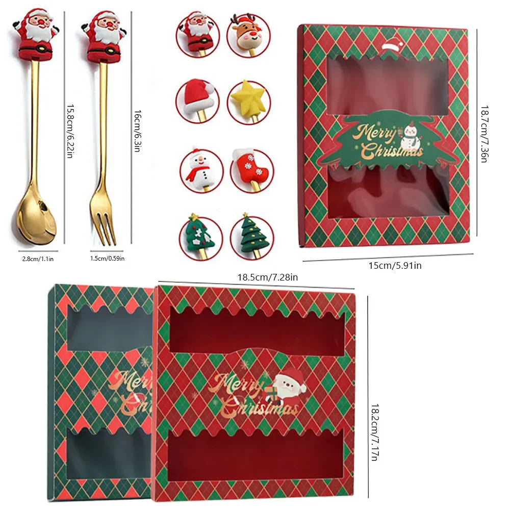 Celebrate Every Sip – Christmas Tea & Coffee Spoons with Charming Pendants + Gift Box Lynoza