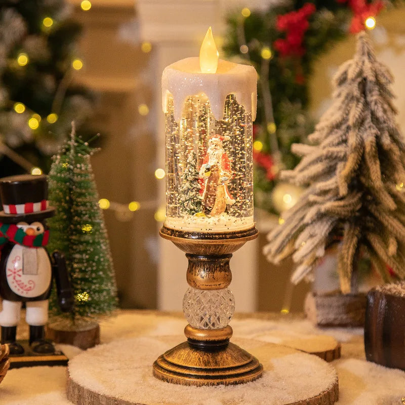 Sparkling Holiday Glow – The Swirling LED Candle Lamp Every Christmas Home Deserves Lynoza