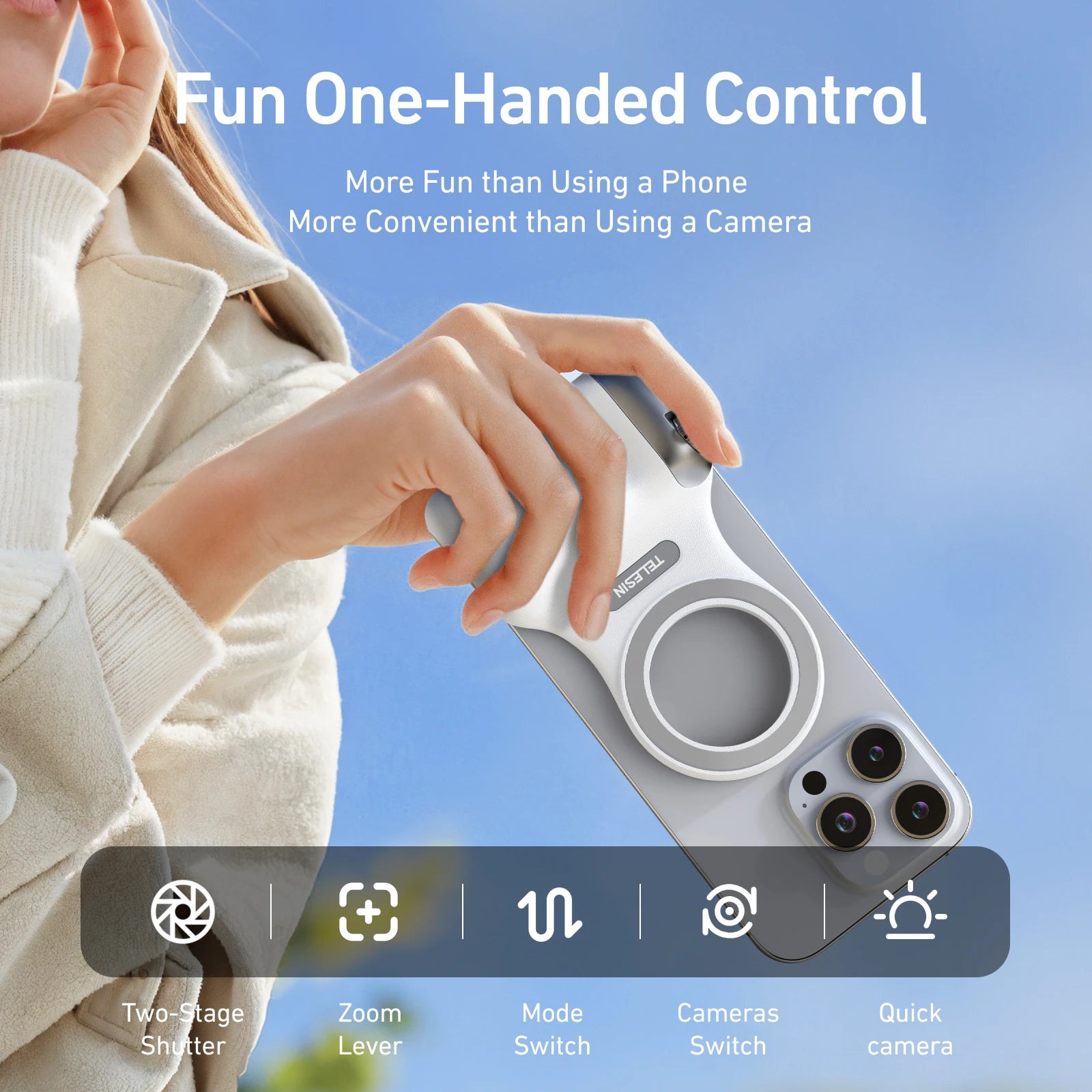 Your Pocket Photography Upgrade – Magnetic Camera Grip with Remote Control for Smooth Shooting - Lynoza