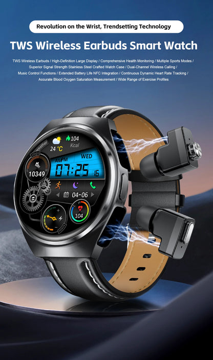 GUHUAVMI 2-in-1 Smartwatch with Wireless Earbuds – Bluetooth 5.3 Sports Watch with Heart Rate, SpO₂ & Sleep Monitor