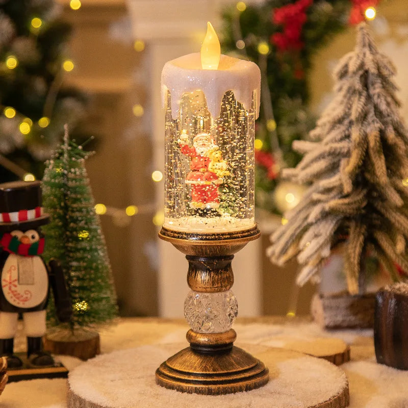 Sparkling Holiday Glow – The Swirling LED Candle Lamp Every Christmas Home Deserves Lynoza