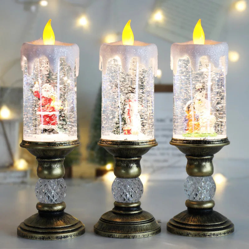 Sparkling Holiday Glow – The Swirling LED Candle Lamp Every Christmas Home Deserves Lynoza