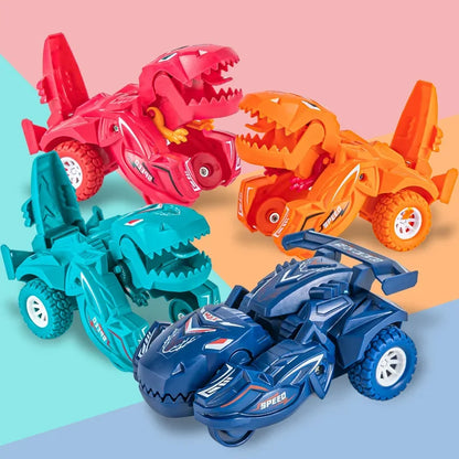 Dino Transformer Car – 2-in-1 Collision-Activated Dinosaur Toy for Kids