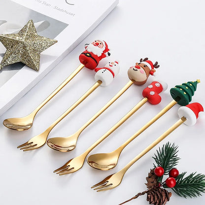 Celebrate Every Sip – Christmas Tea & Coffee Spoons with Charming Pendants + Gift Box Lynoza