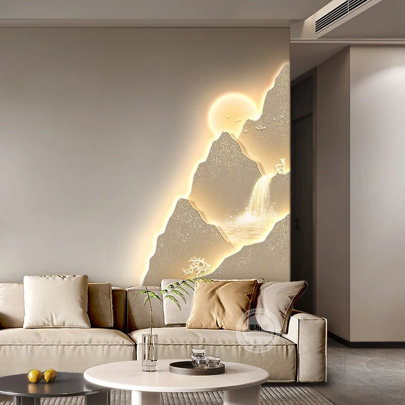 3D Sunset Mountain LED – Ambient Wall Lamp for Cozy Home