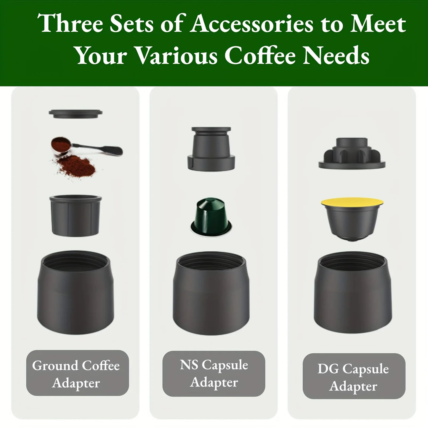 3-in-1 Portable Manual Espresso Maker – For Ground & Capsule Coffee