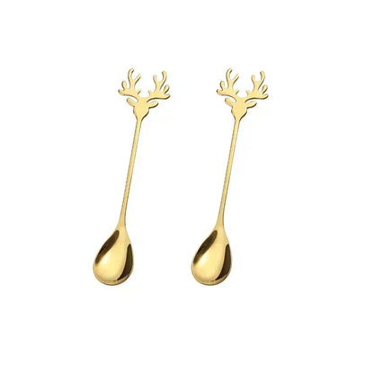 Christmas Elk Coffee Spoons – Festive Stainless-Steel Set for Magical Holiday Moments Lynoza