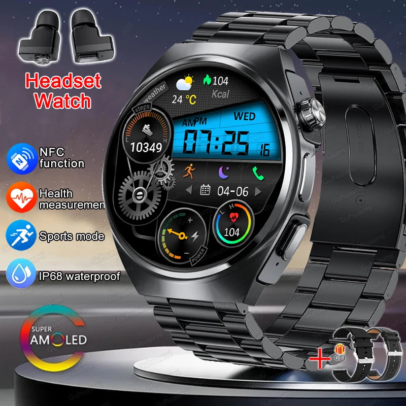 GUHUAVMI 2-in-1 Smartwatch with Wireless Earbuds – Bluetooth 5.3 Sports Watch with Heart Rate, SpO₂ & Sleep Monitor
