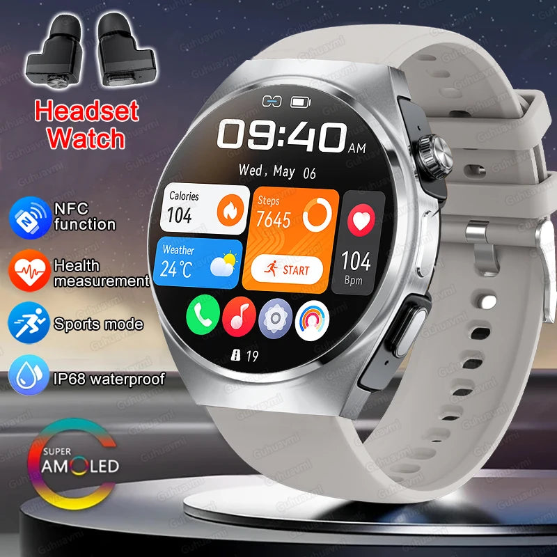 GUHUAVMI 2-in-1 Smartwatch with Wireless Earbuds – Bluetooth 5.3 Sports Watch with Heart Rate, SpO₂ & Sleep Monitor