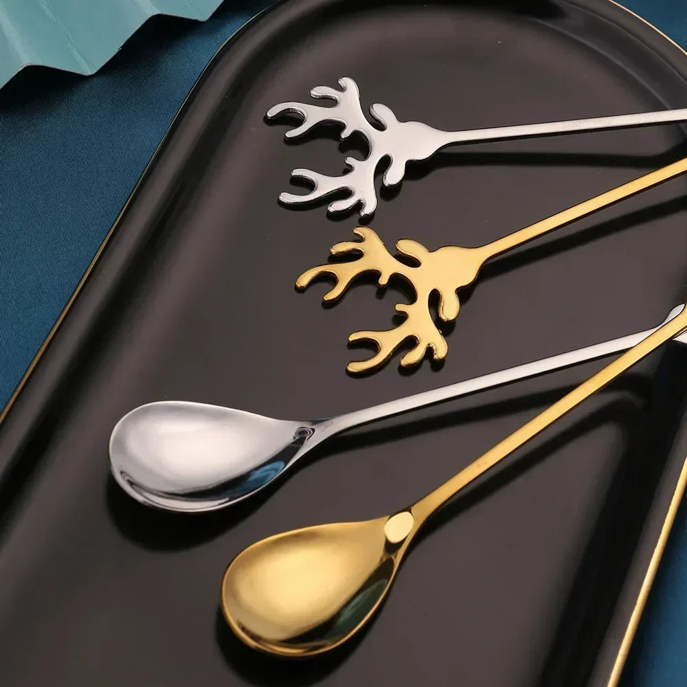 Christmas Elk Coffee Spoons – Festive Stainless-Steel Set for Magical Holiday Moments Lynoza