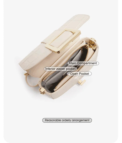 Elegant Split Leather Crossbody – Fashion Shoulder Bag for Modern Women