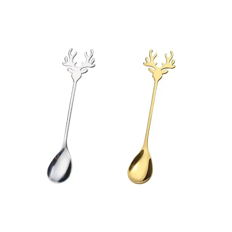 Christmas Elk Coffee Spoons – Festive Stainless-Steel Set for Magical Holiday Moments Lynoza