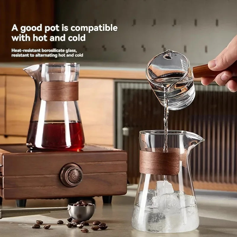 Handcrafted 650mL Glass Coffee Pot – Pour-Over Drip Server for Coffee Lovers