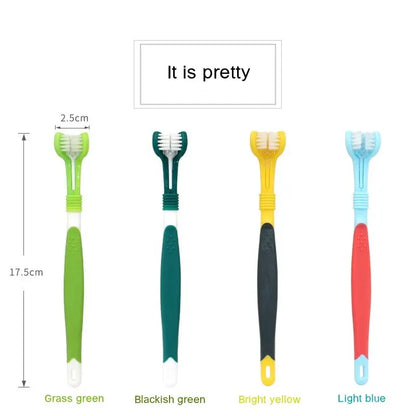 3-Sided Pet Toothbrush for Dogs and Cats – Deep Cleaning Dental Care