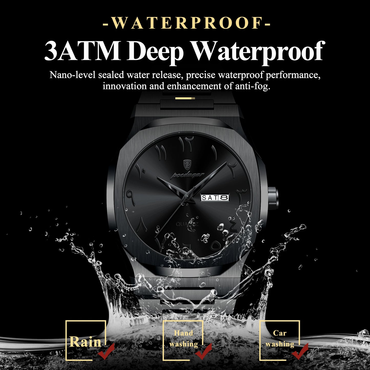 Luxury Military Men’s Watch Waterproof Quartz Stainless Steel Wristwatch