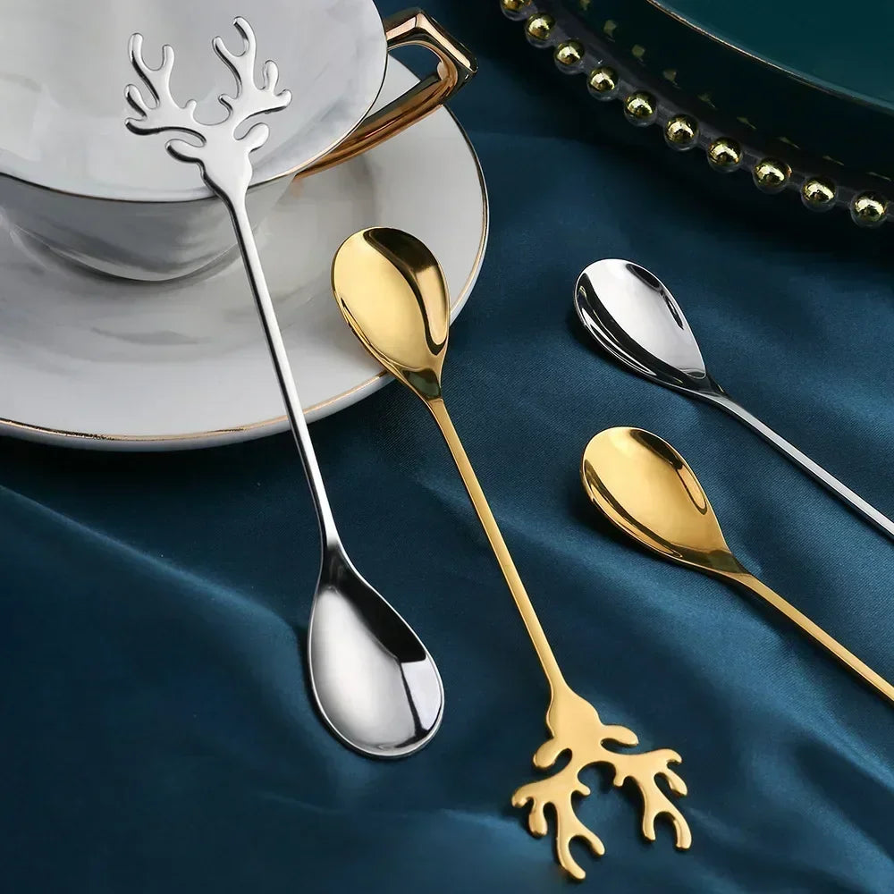 Christmas Elk Coffee Spoons – Festive Stainless-Steel Set for Magical Holiday Moments Lynoza