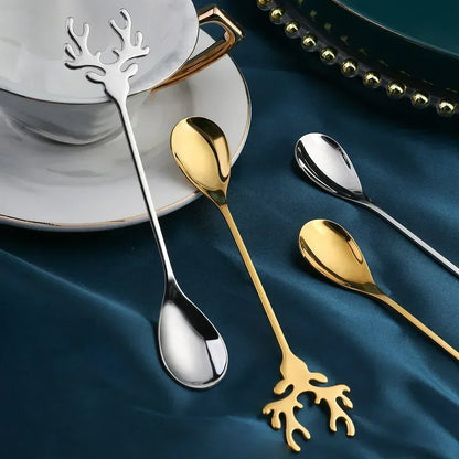 Christmas Elk Coffee Spoons – Festive Stainless-Steel Set for Magical Holiday Moments Lynoza