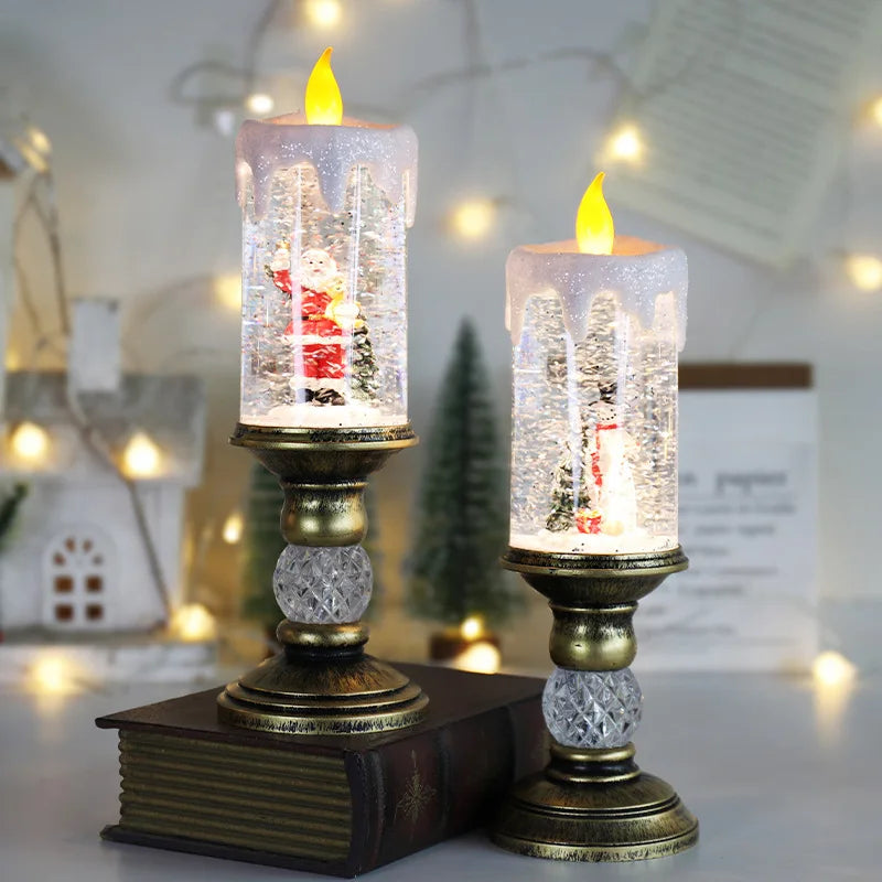 Sparkling Holiday Glow – The Swirling LED Candle Lamp Every Christmas Home Deserves Lynoza