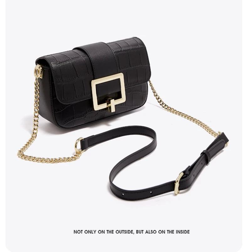 Elegant Split Leather Crossbody – Fashion Shoulder Bag for Modern Women