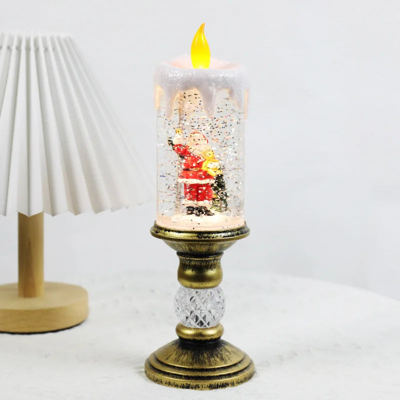 Sparkling Holiday Glow – The Swirling LED Candle Lamp Every Christmas Home Deserves Lynoza