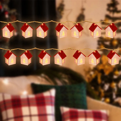 Warm Christmas Glow – LED Wooden House Ornaments for Magical Holiday Décor 2025 Lynoza