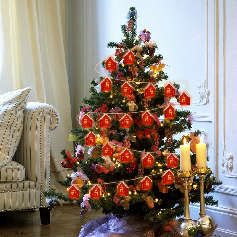 Warm Christmas Glow – LED Wooden House Ornaments for Magical Holiday Décor 2025 Lynoza