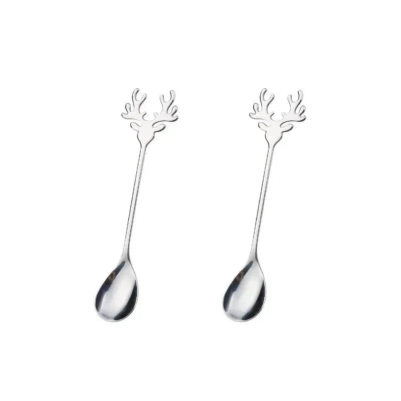 Christmas Elk Coffee Spoons – Festive Stainless-Steel Set for Magical Holiday Moments Lynoza