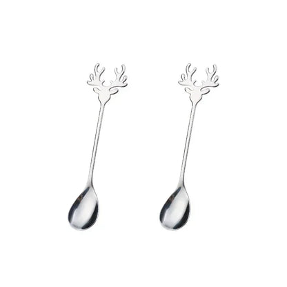 Christmas Elk Coffee Spoons – Festive Stainless-Steel Set for Magical Holiday Moments Lynoza