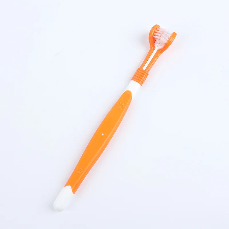 3-Sided Pet Toothbrush for Dogs and Cats – Deep Cleaning Dental Care